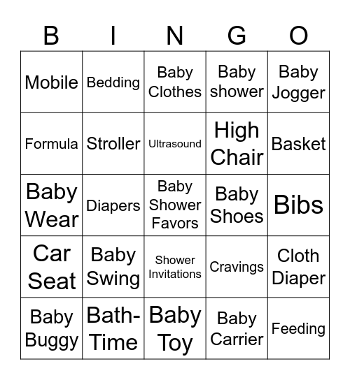 ROYAL BABY SHOWER BINGO Card