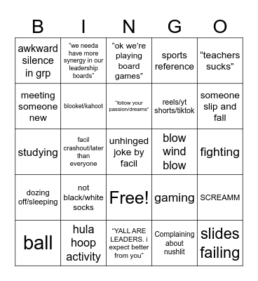 NUSHLit Bingo Card