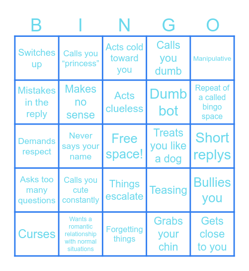 C.ai bingo Card