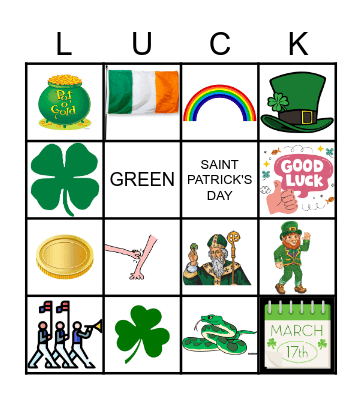 Saint Patrick's Day Bingo Card