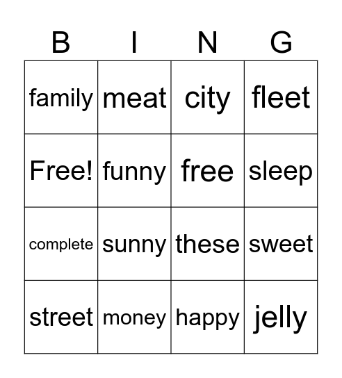 /ee/ BINGO! Bingo Card