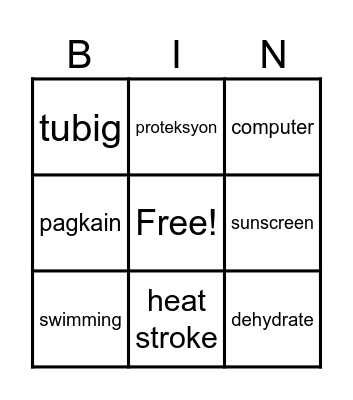 Science Word Drill Bingo Card