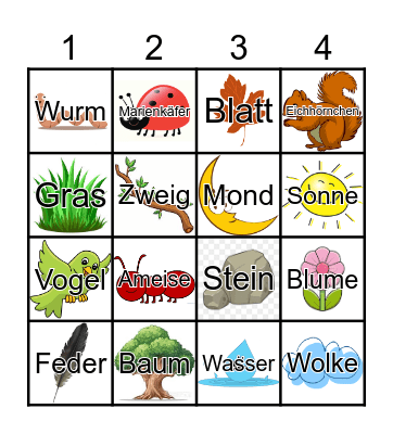 Natur-Bingo Card