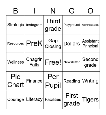 Gurney Back to School BINGO Card