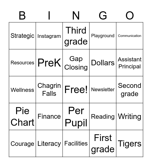 Gurney Back to School BINGO Card