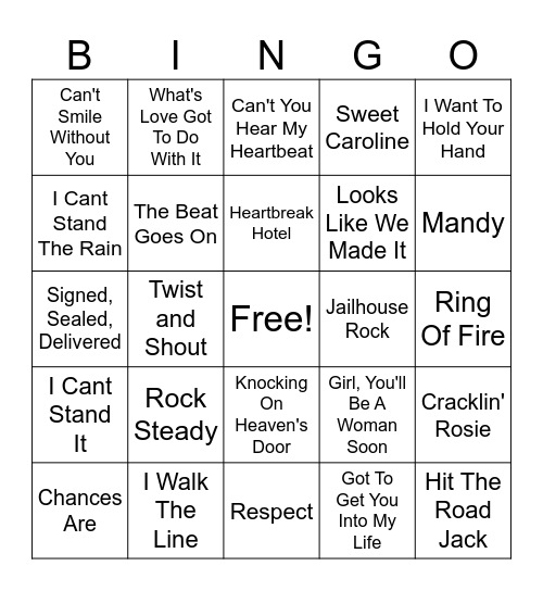 BOOGIE BINGO Card
