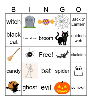Halloween Bingo Card