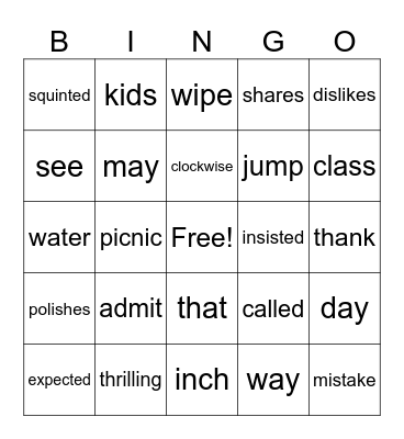 Review Bingo Card