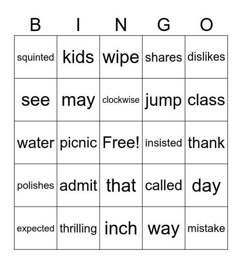 Review Bingo Card