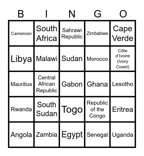 AfroBingo Card