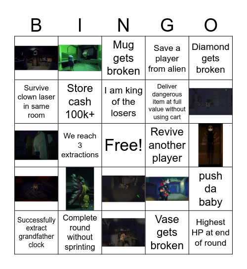 We gaming R.E.P.O. Bingo Card