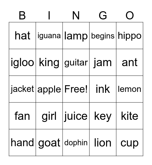 Phonics unit 3 & 4 Bingo Card