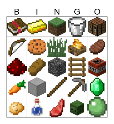 Minecraft Bingo Card