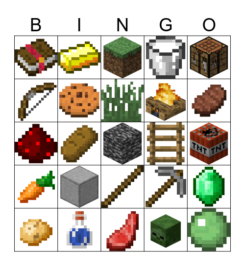 Minecraft Bingo Card