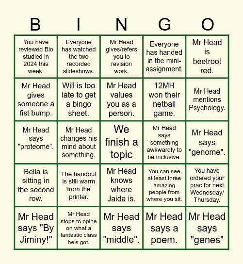 Inherit-Ants Bingo Card