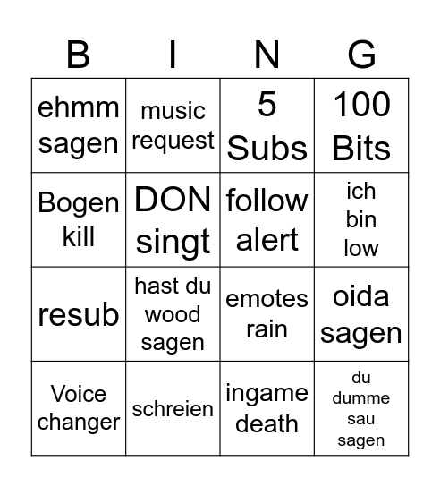 24h | Win - Challenge Bingo Card