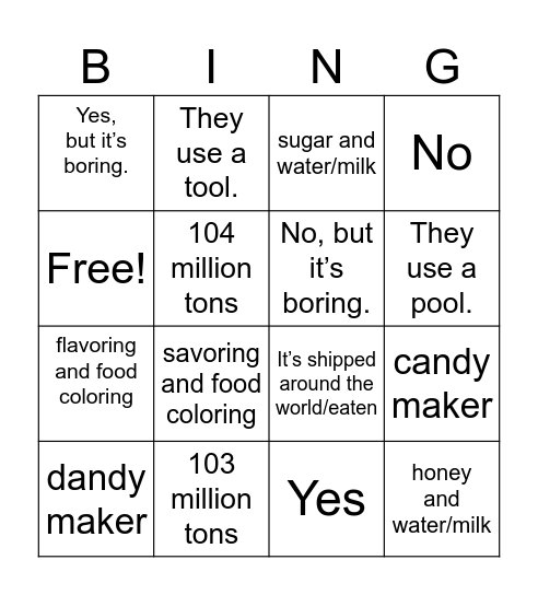 Listening 2 Bingo Card