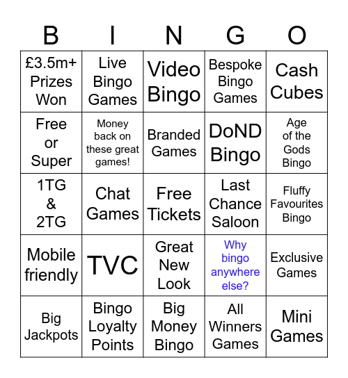 Marketing Plans Bingo Card
