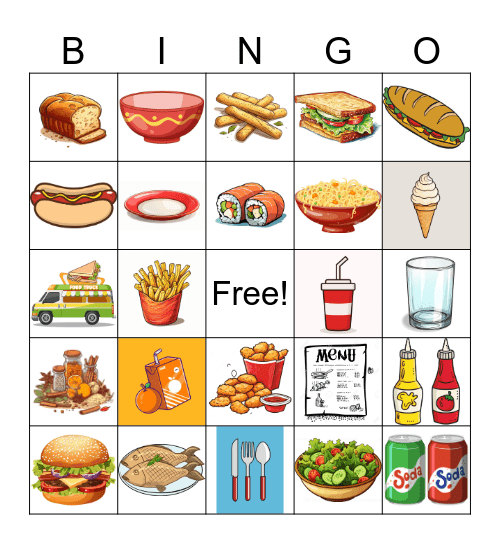 Þetta reddast - skyndibiti Bingo Card