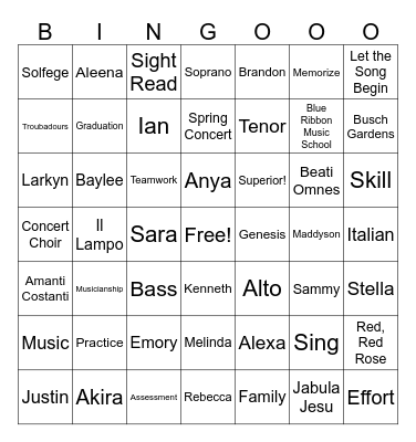 Assessment Celebration! Bingo Card