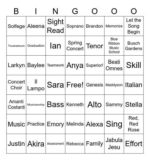 Assessment Celebration! Bingo Card