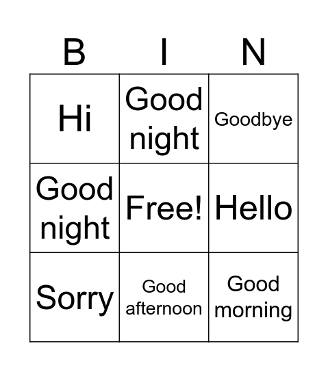bingo Card