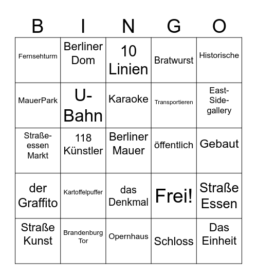 Berlin Bingo Card