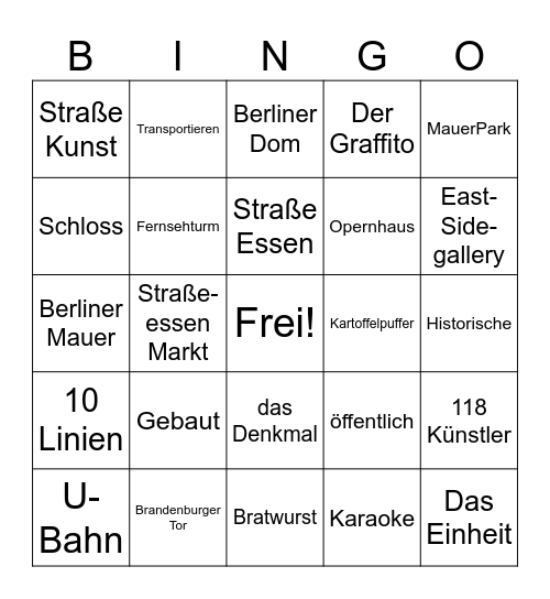 Berlin Bingo Card