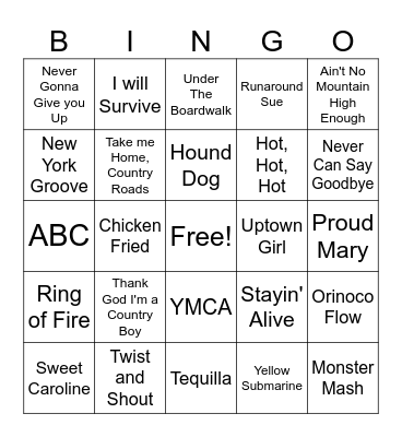 RADIO Bingo Card