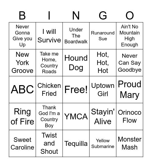 RADIO Bingo Card