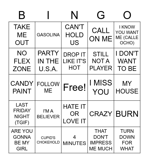 11/6- Round One Bingo Card