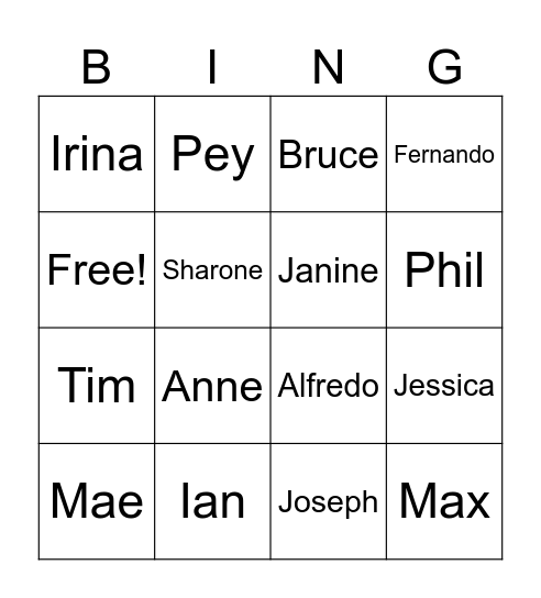 FP&A Guess Who Bingo Card