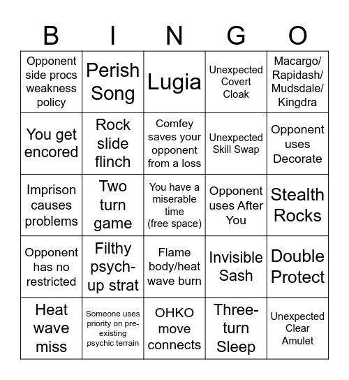 GC Bingo Card