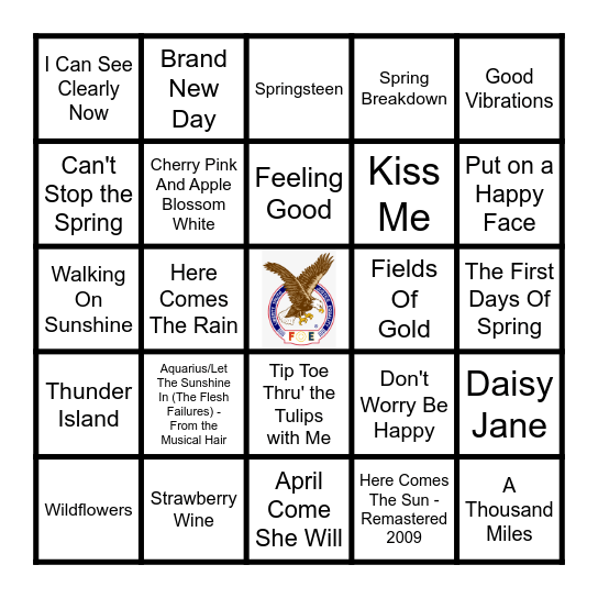 SPRINGTIME Bingo Card