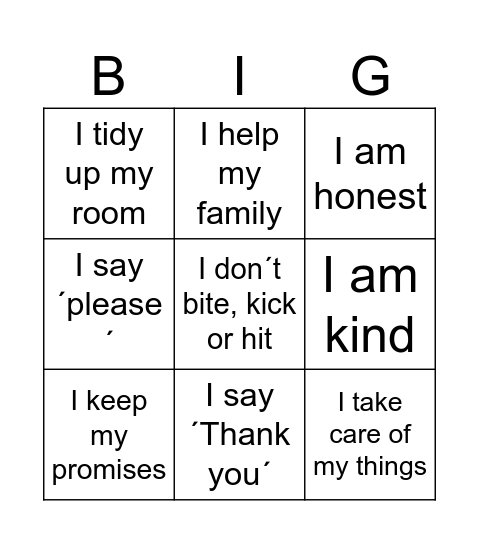 House rules Bingo Card