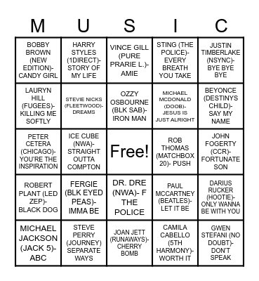 BEFORE THEY WENT SOLO Bingo Card