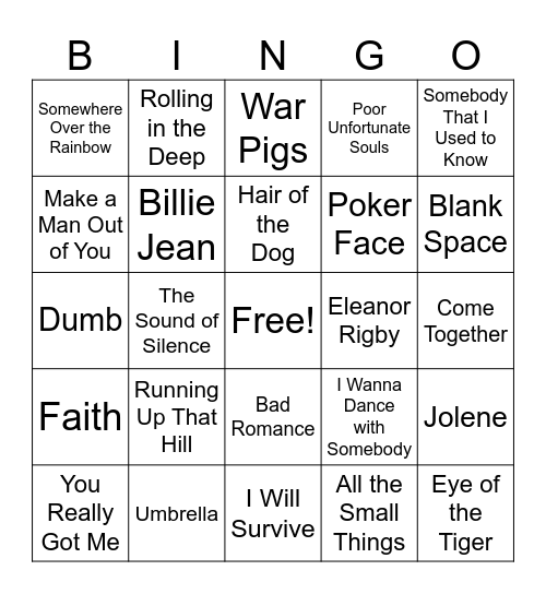 Cover Bingo Card