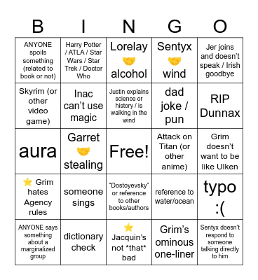 To Burn All Belief Ch 22-25 Bingo Card