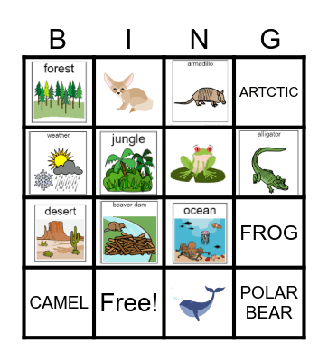 Habitats Bingo Card