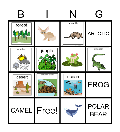 Habitats Bingo Card