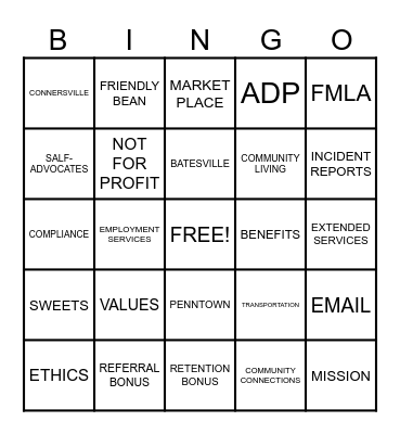 NEW HORIZONS REHABILATION Bingo Card