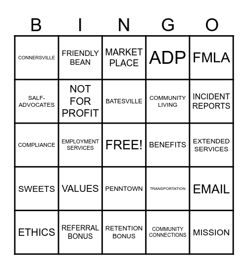 NEW HORIZONS REHABILATION Bingo Card