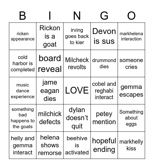 severance season 2 finale bingo Card