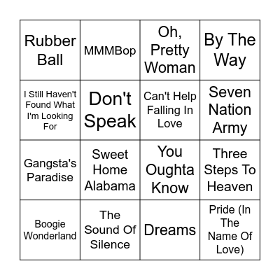 Round 2 Bingo Card