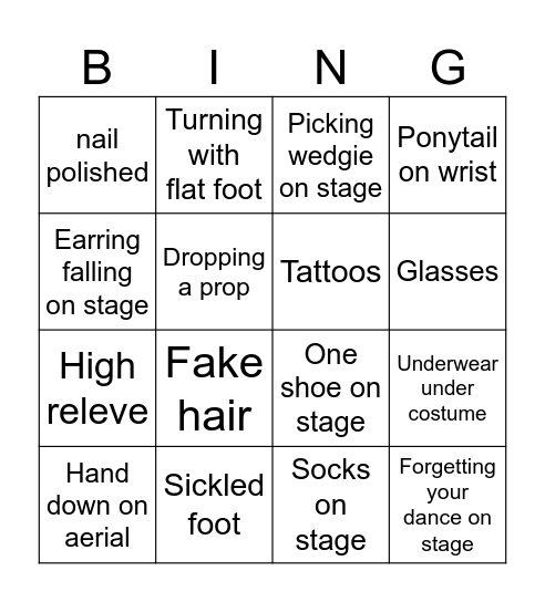 Teacher Bingo Card