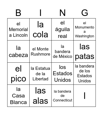 Símbolos Americanos Bingo Card