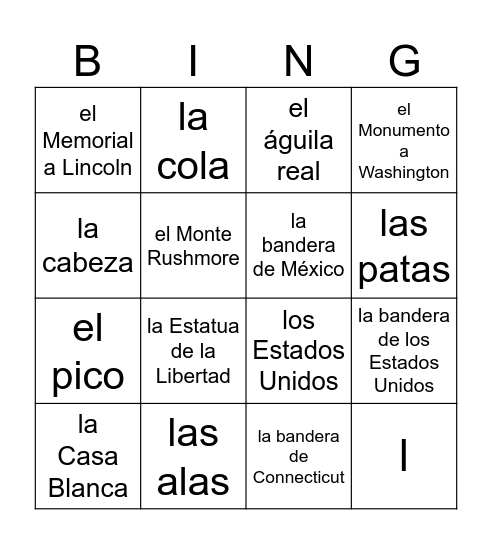 Símbolos Americanos Bingo Card