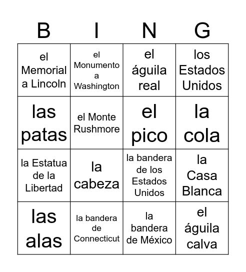 Símbolos Americanos Bingo Card