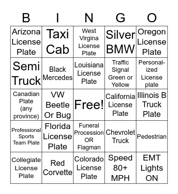 Processing Bingo Card
