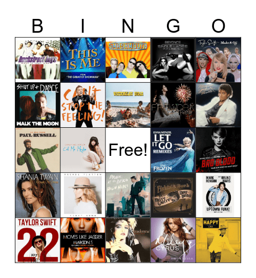 Madonna MUSIC BINGO Card